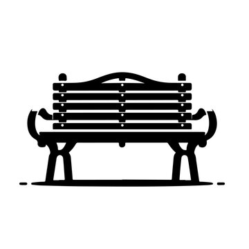 recommend clip art: Park Bench Silhouette with Shadow