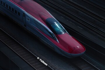 薄日を浴びて疾走するE6系新幹線_2023/3/23撮影