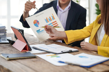 Business Team Analyzing Financial Data