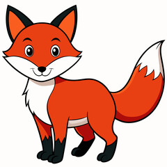 Fototapeta premium Crimson Fox art vector