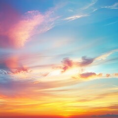 Obraz premium Vibrant sunset sky filled with colorful clouds (3)