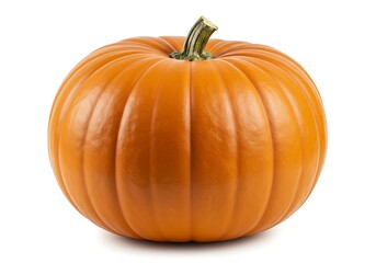 Obraz premium A single orange pumpkin on a plain white background view