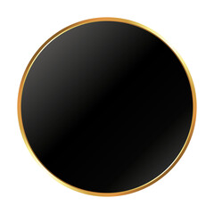 Black banner with golden frame isolated abstract design