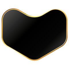 Black banner with golden frame isolated abstract beautiful symbol