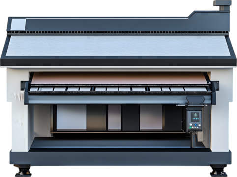 Advanced large scale printer machine isolated on transparent background, Cut out