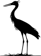 Obraz premium stork silhouette vector illustration