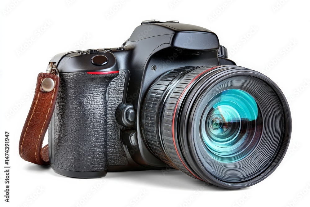 Poster professional camera showcasing advanced design and features for high-quality photography in a studio