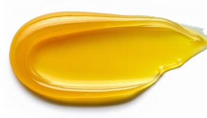 vaseline texture petroleum jelly ointment swatch yellow gel smear isolated on transparent background with shadow