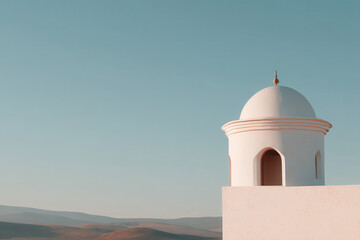 solar thermal plant in morocco during soft twilight emphasizing seasonal transition