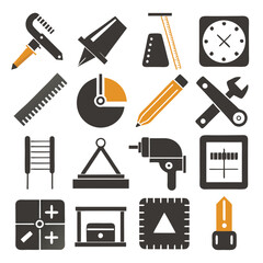 Obraz premium Collection of design tools icons on white background