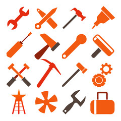 Collection of various tool icons on a white background