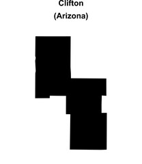 Clifton (Arizona) blank outline map