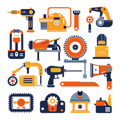 Collection of Various Construction and Technology Tools Illustration