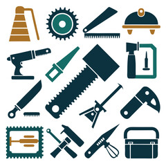 Obraz premium Collection of hand tools and equipment in flat design