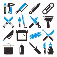 Collection of kitchenware icons in modern flat design style