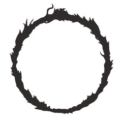 Fire circle border frame vector