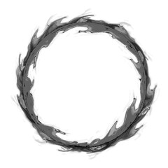 Fire circle border frame vector