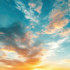 Obraz premium Colorful sunset sky with varied clouds