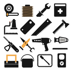 Illustration of various tools and equipment for home improvement
