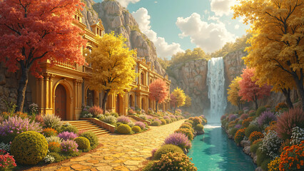 Fototapeta premium New Jerusalem in Heaven 