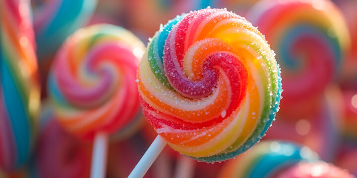 Piruletas caramelo arco iris