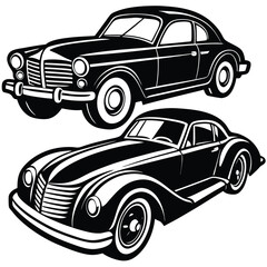 Fototapeta premium Antique Sports Car Vector