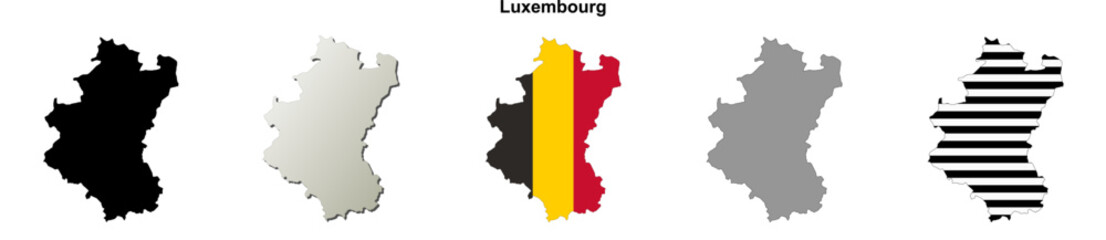 Luxembourg province outline map set