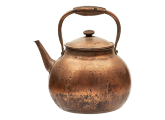old empty copper kettle
