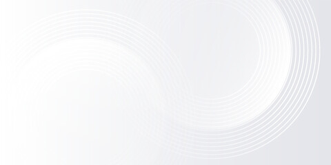 Modern white background with white circle lines digital future modern