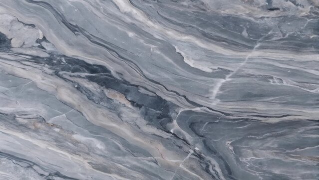 High-resolution top view of blue-gray breccia marble texture with natural patterns and veins &ndash; polished stone background for architecture, design, and surface material use