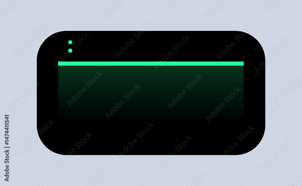 Poster minimal dark ui panel with status bar. modern interface module with neon line. clean dashboard eleme