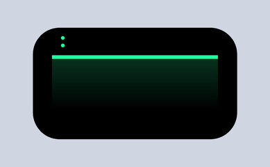 Minimal Dark UI Panel with Status Bar. Modern Interface Module with Neon Line. Clean Dashboard Element in Dark Theme