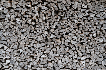 Stacked Firewood for Cozy Winter Nights at Home and Warm Gatherings Around Outdoor Fireplaces