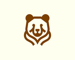 Bear logo in chocolate brown tones ideal for branding use
