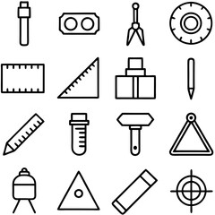 Fototapeta premium Assorted drafting and engineering tools on a clean backdrop