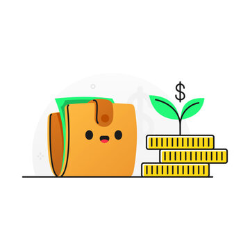 Wallet with Money and Investment Growth Illustration