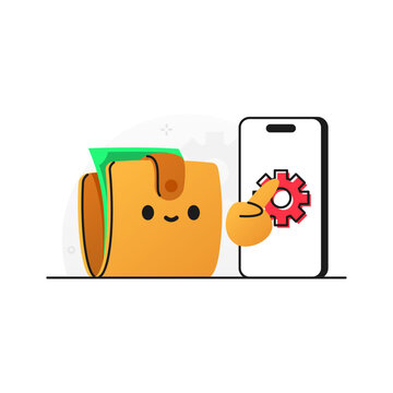 Cute Digital Wallet with Mobile Settings