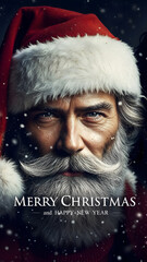 Beautiful Christmas postcards with Santa Claus, Happy New Year.