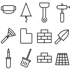 Fototapeta premium Construction tools vector icons on white background illustration