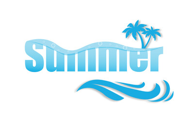 Obraz premium Hello summer, hand drawn vector text illustration.