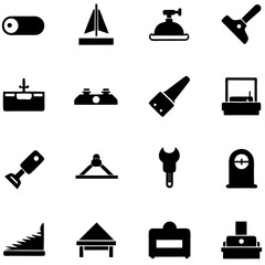 Minimalist black and white icons on a white background