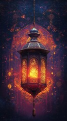 Magical lantern, glowing warmly