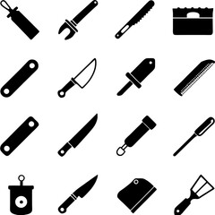 Collection of kitchen utensils tools isolated vector illustration set
