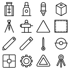 Outlined icons set relating to laboratory and engineering themes
