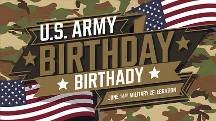 Us army birthday celebration june fourteenth military patriotic stars and stripes camouflage