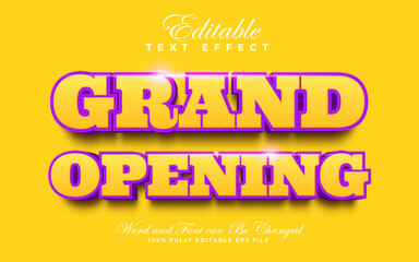 Grand Opening editable text effect in bold style