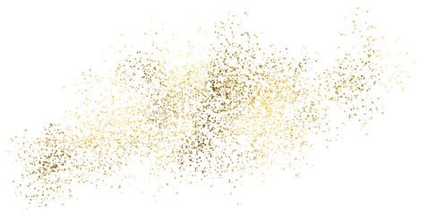 Shiny glittering dust.Gold sparkle splatter PNG.old glitter gradient.Golden sparkle confetti. Gold brush stroke on transparent background design of wedding printing, invitations.