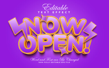 Now Open editable text effect in purple color