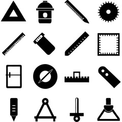 Geometric shapes and drawing tools in clean vector style