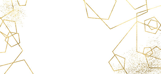 Gold Foil Frame gold line frames glitter. Gold stroke on transparent background.Gold Png illustration of an abstract gold frame.Festive background with gold glitter and golden foil for celebration. 